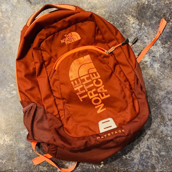 the north face orange backpack